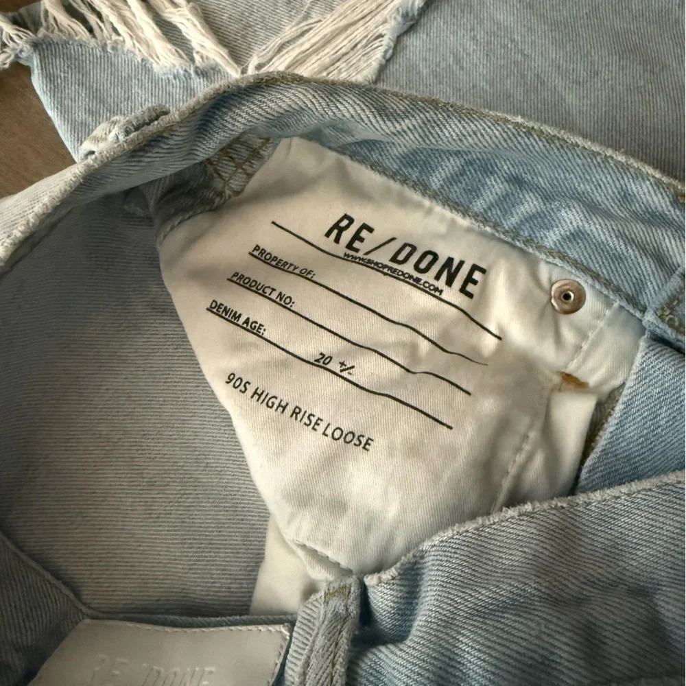Re/Done Light Wash Distressed Straight-Leg Jeans - Picture 9 of 9